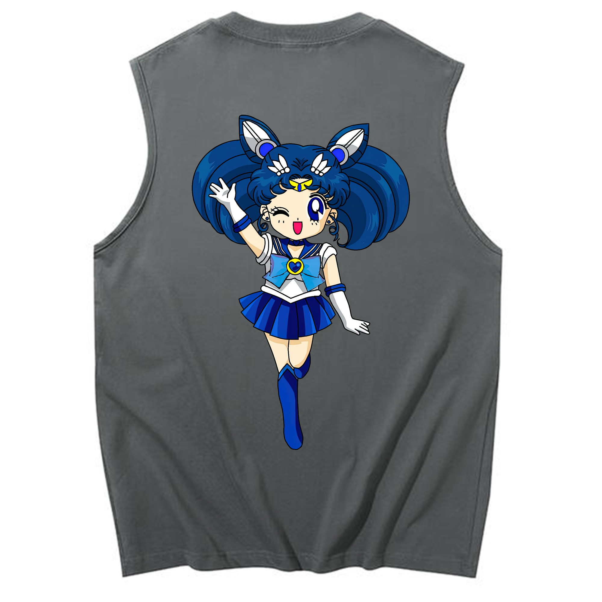（画像用） 美少女戦士セーラームーン 水野 亜美 みずの あみ Sailor Moon Mizuno Ami コットン100％タンクトップ（背面プリント）